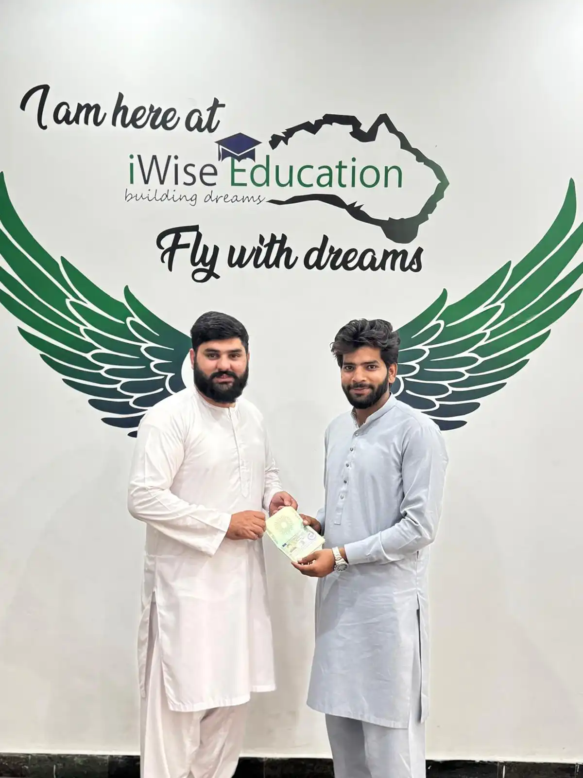 Yousaf Khan celebrating visa success